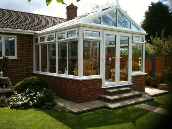 Gable Front Conservatory in White uPVC